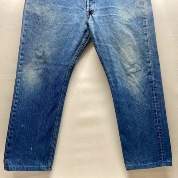 Vintage Levi’s 501XX Blank Tab Jeans Men's 34x31Blue Hemmed 30" Button Fly Denim - Picture 3 of 16